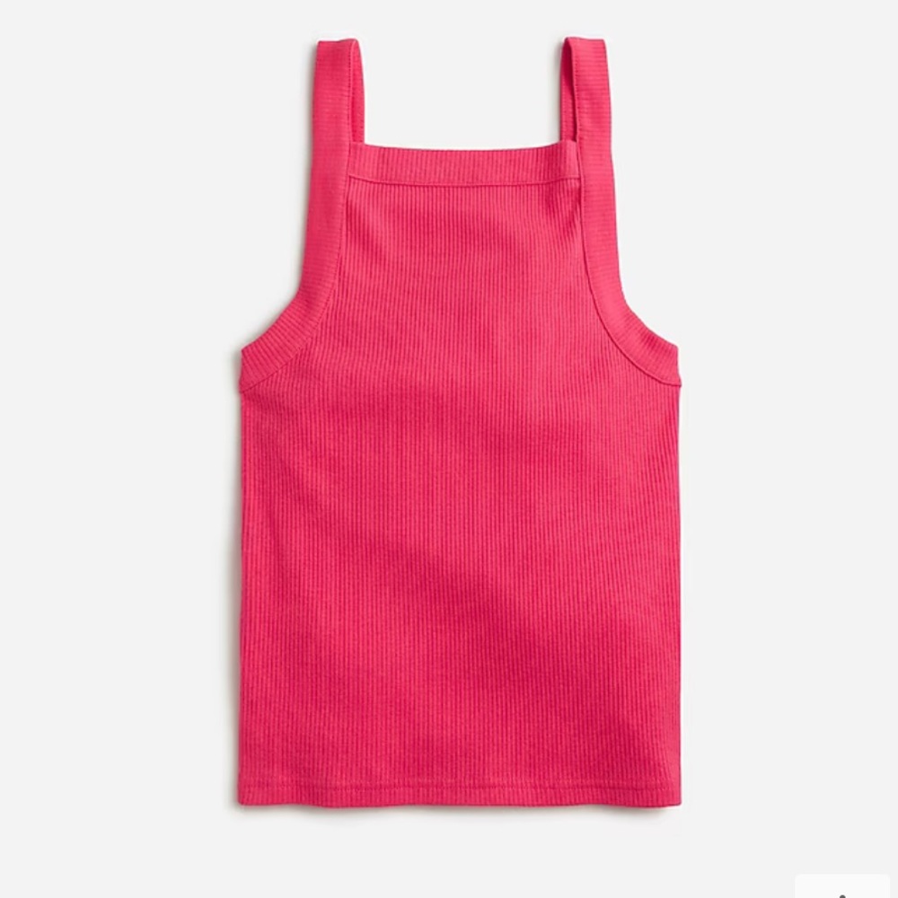 JCrew Vintage rib wide-strap tank top raspberry M